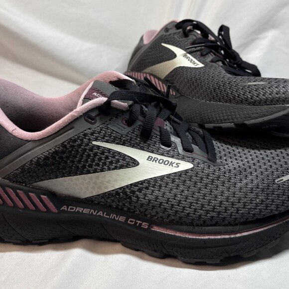 Brooks Adrenaline GTS 22 Women's‎ Size 9.5 Running Shoes Pearl Black Pink - Picture 1 of 12